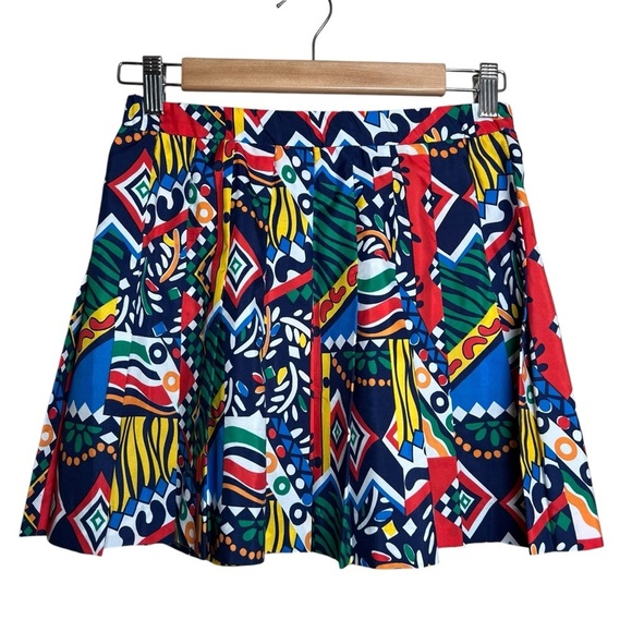 VTG Lily’s Beverly Hills Pleated Mini Skirt Tennis Colorful Retro 80s Size XS/S - Picture 1 of 6